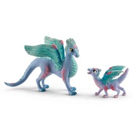 Цветочные мама-дракон и малыш-дракон